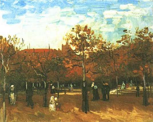 Bois de Boulogne with People Walking by Vincent van Gogh