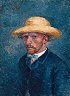 Self portrait with straw hat Vincent van Gogh