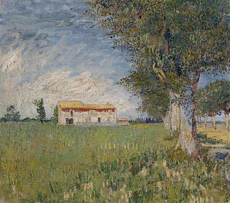 Farmhouse in a Wheat Field by Vincent van Gogh
