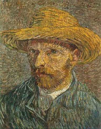 Self-Portrait with Straw Hat by Vincent van Gogh