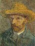 Self portrait with straw hat Vincent van Gogh