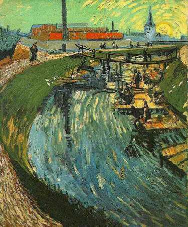 Canal with Women Washing by Vincent van Gogh