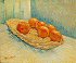 Still life with basket and six oranges