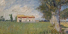 Farmhouse in a wheat field - Painting by Vincent van Gogh