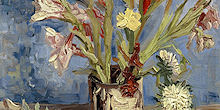 Vase with gladioli and China asters - Painting by Vincent van Gogh